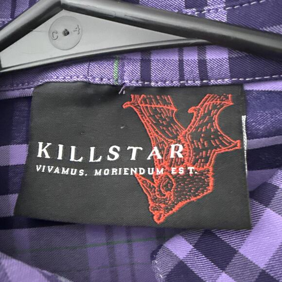 KILLSTAR 2XL Hayee Ribbon Purple Tartan Gothic Witch Wiccan Emo Punk Plaid Crop - Picture 7 of 10